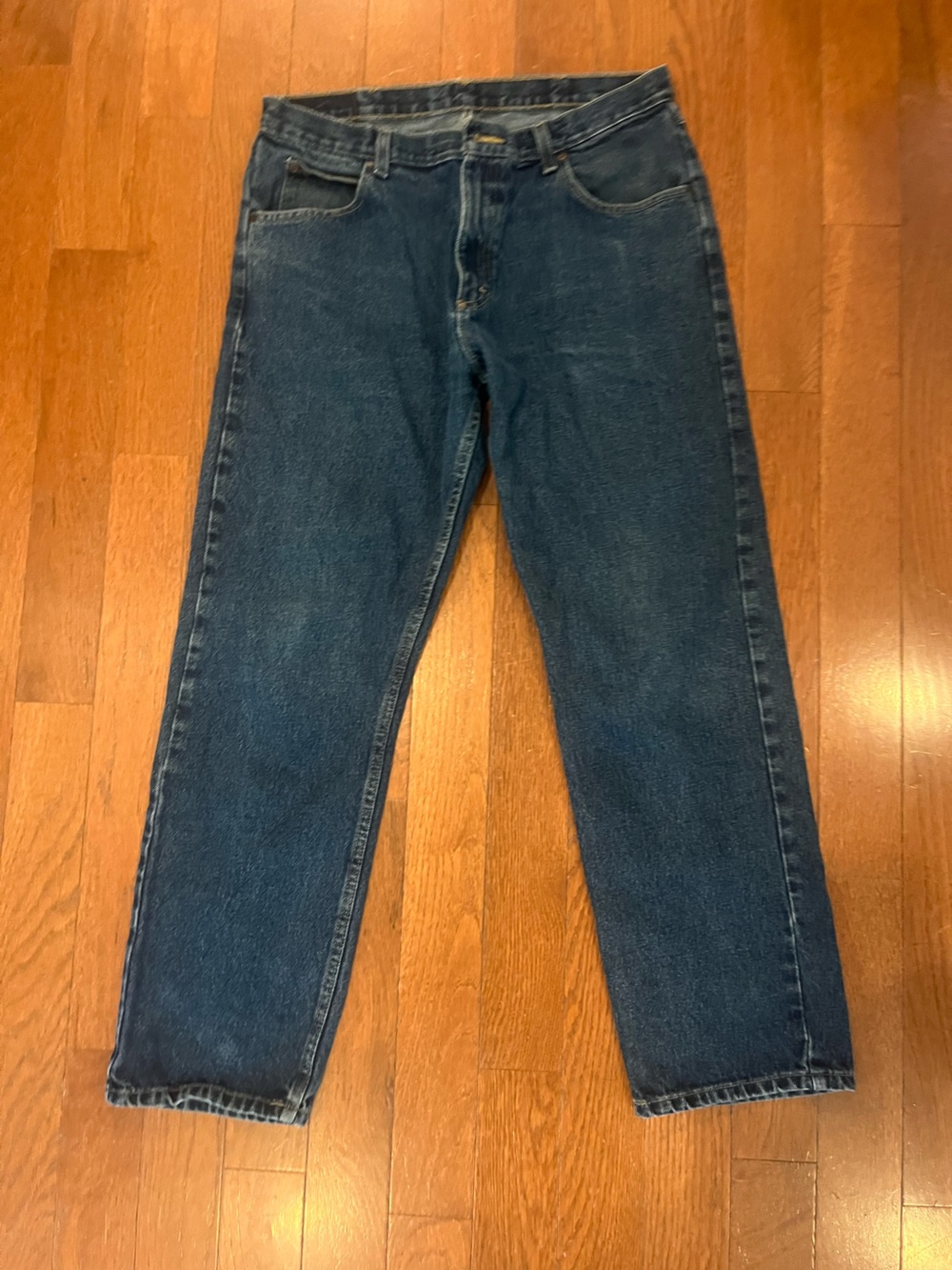 Wrangler Straight Jeans in Dark Blue Denim, 34x32